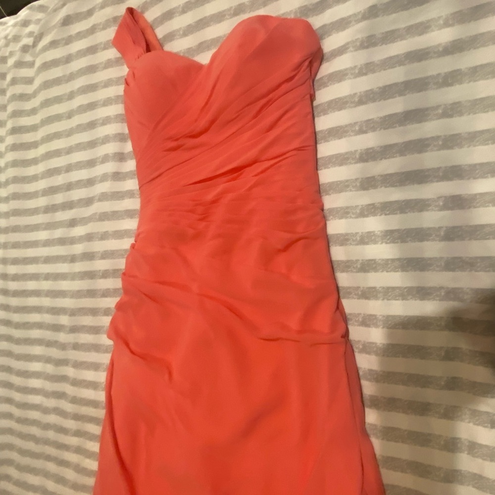 One shoulder Bridesmaid or Prom dress. Worn once, smoke free and pet free home.